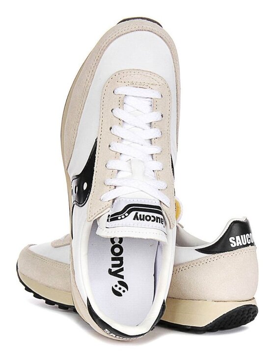 Saucony Trainer 80 Full Length Lace Up Mens Trainers In White Black US: 9 NIB main image 4